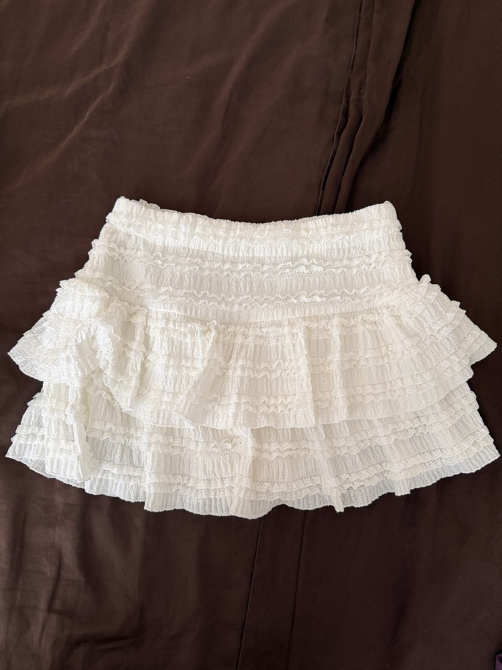 White Tiered Ruffle Mini Skirt - Women's